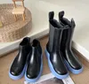 Mode Homme et Femme Automne et Hiver Bottes Courtes Nouveau Fond Épais Couple Style Mi Manches Côté Élastique Intérieur Renforcé Véritable Cuir Martin Bottes EU35-45