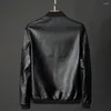 Men's Jackets Men Outerwear Elastic Cuff Coat Stylish Motorcycle Jacket Windproof Stand Collar Zipper Fall/winter Cardigan