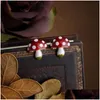 Stud French Style Mushroom Earrings For Woman Fairy Tale Red Animation Eardrop Ear Jewelrystud Drop Delivery Jewelry Dhcyf