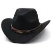 Brede Rand Hoeden Retro Fedora Hoed Man Western Cowboy Mannen Voor Gentleman Vader Cowgirl Sombrero Hombre257c