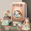 Tools Workshop Children's Electric Mini Drum Rotatable Washing Machine Toy Pretend Play Kitchen Rice Cooker Cooking Set Girl Gift 230922