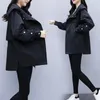 Trench da donna Cappotto beige giacca a vento di media lunghezza 2023 Primavera e autunno Giacca nera allentata coreana con cappuccio Capispalla femminile