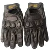 Five Fingers Gloves Retro Sheepskin Breathable Leather Motorcycle Racing Men's Motocross Winter Summer FullHalffinger 230923