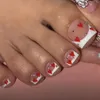 Falsas unhas glitter cristal francês imprensa em unhas diamante decoração toe quadrado cabeça artificial remendo para pés 230922