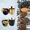 Mugs 80ml Double Wall Stainless Steel Espresso Cup Insulation Nespresso Pixie Coffee Cup Capsule Shape Cute Thermo Cup Coffee Mugs 230923