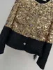 Nuove giacche con paillettes per donna Tweed 2023 Giacca invernale da donna Designer Catene di moda Camelia Tweed Jacket Cappotto Regalo di Natale JZBV