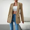 Frauen Anzüge Tops Mantel Temperament Pendler Blazer Regelmäßige Ärmel Kragen Einfarbig Dünne Jacke Frauen Kleidung