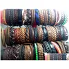 Bracelets de charme En gros 100pcs hommes femmes vintage véritable cuir surfeur bracelets de manchette cadeau de fête style mixte bijoux de mode lot dhsvw