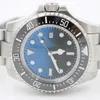 Relógio masculino d-azul 44mm moldura de cerâmica profunda sea-dweller cristal de safira aço inoxidável 316l glide lock fecho mecânico automático me254m