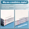 Staplers Staple Free Stapler Time Saving Effortless Needle Free Handhled Stapler Mini Portable Student Office Stationery grapadora 230923