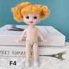 Dockor 16 cm BJD Doll Body 18 med huvud och skor mini nakna 13 rörliga leder 3D -ögon för barns DIY -leksaker 230923