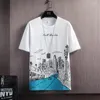 Мужские поло 2024, летняя футболка с круглым вырезом и коротким рукавом, хлопковый топ с принтом, повседневная мужская модная стильная футболка, мужская футболка
