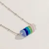 Pendant Necklaces Colorful Resin Bead Necklace Ocean Style Dainty Clavicle Chain Choker Jewelry