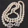 I girocolli vendono 8-9mm 80cm collana di perle d'acqua dolce naturali bianche lunga catena di maglioni gioielli di moda 230923