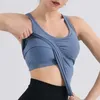 LL Yoga-outfits voor dames Mouwloze shirts Effen kleur Sportvest Hardlopen Excerise Fitness Meisjes Joggen Trainer Sportkleding Nauwsluitend gevoerd met zeem