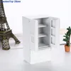 Dolls 112 Dollhouse Miniature Cuisine Blanc Argent Réfrigérateur En Bois Réfrigérateur Congélateur pour Chambre Salon Enfants Jouet Acces 230922