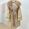 Womens Fur Faux Explosion Winter Style Silver Collar midlength Warm White Goose Down Jacket For Women to overcome fur Coat 230922