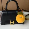 Keychains Real Rex Hair Good Persimmon Occurrence Keychain Pendant Small Cute School Bag Fur Ball Hanging Ornaments Birth