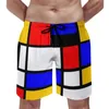 Mäns shorts natur geometric bräde sommar honungskaka tryck sportkläder strand män snabb torr klassiska mönster överdimensionerade stammar