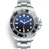 Relógio masculino d-azul 44mm moldura de cerâmica profunda sea-dweller cristal de safira aço inoxidável 316l glide lock fecho mecânico automático me254m