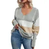 Kobiety swetry jesień i zimowy kontrast kolorowy pullover męski sweter moda duże wysokie bluzy 4xl