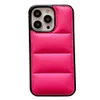 Fashion Custom Soft Touch Puffer Down Jacket Telefonfodral för iPhone 15Pro Max 14 13 12 11 Pro Max X XR XS
