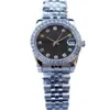 New Products Women's Watch 31mm Diamond Bezel Automatic Mechanical Stainless Steel Sapphire Black Surface Girl Gift285z