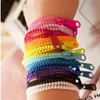 Ganzes - 10 Stück Los 2015 Neues Reißverschluss-Armband-Armband Duales einfarbiges Metall-Reißverschluss-Armband Fluoreszierendes Neon-Kreativarmband 264p