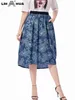 Skirts LIH HUA Women's Plus Size Denim Skirt Chic Elegant Skirt For Chubby Women Spring Woven Cotton Skirt 230923