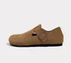 Sexy Belt Women Suede Backle Geatic Leather Flats Designer Lady Casual Little Leather Chaussures 9232 2140