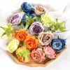 Flores decorativas 10pcs Mori Artificial Rose Flower Heads 7cm Casamento Falso Pogal Adereços Decoração de Casa Djy