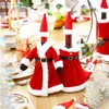 Andra evenemangsfest levererar Creative Christmas Wine Bottle Set Golden Velvet Dress Cover Bag Sleeve Xmas Year Dinner Table Decor 230923