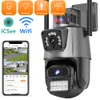 IPカメラ8MP 4K屋外WiFiカメラデュアルレンズオートトラッキングアラーム画面防水セキュリティビデオ監視ICSEE 230922