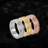 Titanium stalen bandringen met volledige diamant Zirkonia bruidsverlovingsringen Trouwring voor dames en heren Maat 5-11314m