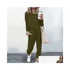 Womens Tracksuits Jogging Ternos para Mulheres Casual 2 Peça Primavera e Outono Esportes Fitness Wear Long Pant Set Sweatsuits Drop Delivery Dhuj6