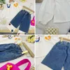 Clothing Sets Menoea Girls Set Autumn Girls Cartoon Polo Shirt TopPanel Denim Pants Two Piece Set Childrens Fashion Suits 230922