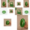 Band Rings Hxc Woman Natural Green Hetian Jade Ring Chinese Jadeite Amet Fashion Charm smycken hand snidade hantverk gåvor till kvinnor mig dhoh1