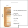 Hårborstar Hårborstar Care Styling Tools Produkter Anpassningsbara logotyp Natural Bamboo Combs Anti-Static Comb Healthy Wide Tooth Drop DHCRB