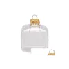 Party Decoration Promotion - Diy Paintable Clear Christmas Ornament 65Mm Square Glass Cube With Sier Cap 5/Pack1 Drop Delivery Home Otu1O