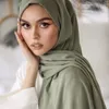 Scarves Women 100% Rayon Crinkle Scarf Cotton Wrinkle Muslim Hijab Wraps Headband Long Pashmina 14 Color 18095cm 1PC Retail 230922