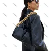 New Arrival Famous Designer Brand Soft Genuine Leather Ladies Pouch Bag With Big Metal Chain Messenger Hand Bag for Women