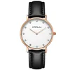 CRRJU femmes luxe strass montres à Quartz dame Ultra-mince mode robe classique bracelet en cuir montre-bracelet Relogio Feminino259W