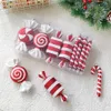 Julekorationer 1Box Big Lollipop Candy Cane Tree Hanging Pendant Noel Xmas Gifts Year Ornament 2023 Home 230923