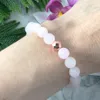 MG1072 Rose Quartz bois perle bijoux nouveau Design cristaux de guérison Bracelet pour amour couronne coeur Chakra poignet Mala Bracelet 215y