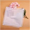 Handkerchief 23X25Cm Cotton White Lace Thin Women Wedding Gifts Party Decoration Cloth Napkins Plain Blank Diy Bh7596 Tyj Drop Deliv Dhbd8