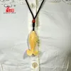 Pendentif Colliers GX094 Yak Bone Fish Femmes Collier Hawaii Jaune Long Bijoux À La Main