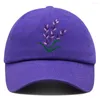 Ball Caps Lavender Baseball Cap Purple Blue Flower Mom Hat Cotton Embroidered Woman Summer Plant Trucker Gift For Her