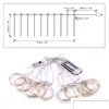 LED -remsor Curtain String Lights Christmas Flash Fairy Garland Remote Control för bröllop/fest/gardin/trädgårdsdekoration n Drop Del DHVQ9