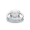 European Brand Gold Plated HardWear Ring Fashion Pearl Ring Vintage Charms Rings for Wedding Party Finger Costume Jewelry Size 6-8241i