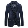 Men's Jackets Blazer Jacket Men Jeans Windbreaker Cotton Denim Military Coat Chaqueta Hombre Outerwear&Coats